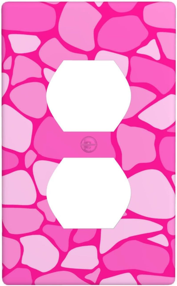 Pink Single Duplex Outlet Light Switch Plate Cover for Home, Bedroom, Kitchen - Decorative 4.5 * 2.76 Inches