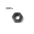 pouilzx M3 8 200pcs Carbon Steel Grade Hexagon Hex Nut Black Carbon Steel