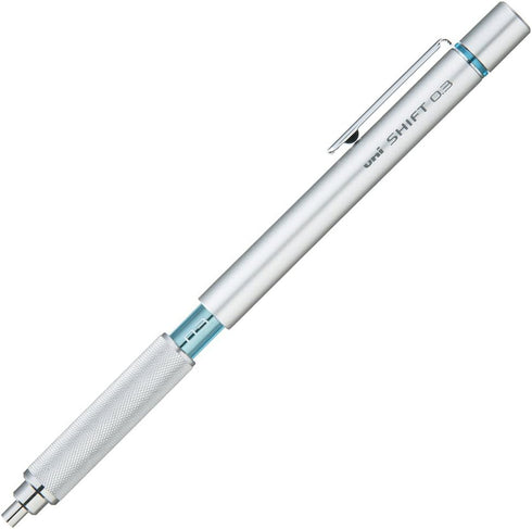 Uni Shift Pipe Lock Drafting Pencil, 0.3mm, Silver Body with Light Blue Accent, M31010.26
