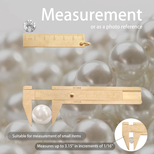 Mini Brass 80mm Double Scale Caliper, Portable Sliding Measurement Tool for Measuring Gemstones and Jewelry Components,