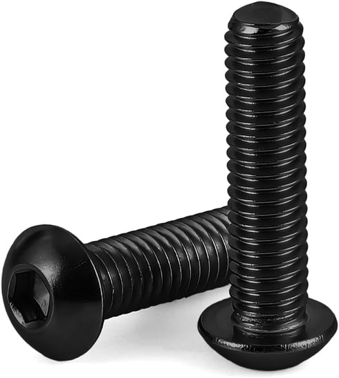 M5 x 10mm Button Head Hex Socket Cap Screws - 10.9 Grade Alloy Steel, Black Oxide Finish, 50 PCS