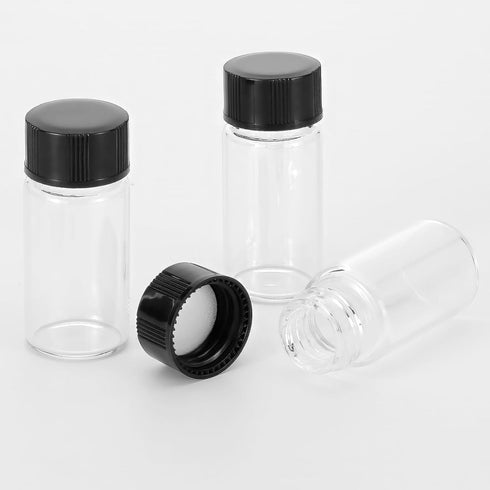 Ellbest 5ml (0.17 Oz) Small Glass Vials, Clear Glass Bottles with Screwcap, Pack of 10 for Liquid Sample Collection