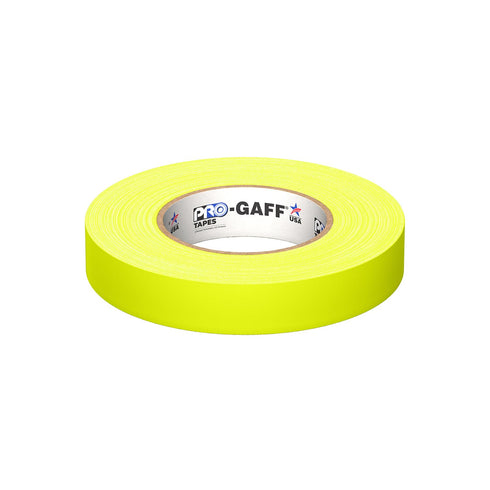 ProTapes Pro Gaff Premium Matte Cloth Gaffer's Tape, 1" Width, 50 yds Length, Fluorescent Yellow