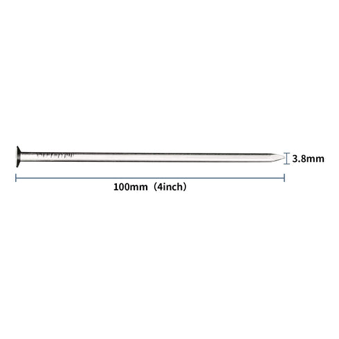 Nickel Plated 4 Inch Hanging Nails - 25pcs, Ideal for Wall & Wood, Long Nails for Various Projects
