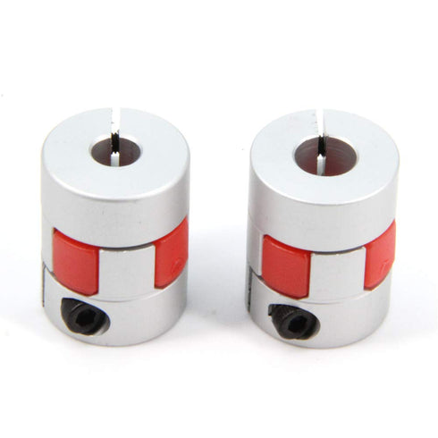 Zeberoxyz 2PCS Aluminium Plum Flexible Shaft Coupling, 6.35mm to 8mm Motor Connector for 3D Printer and CNC Machine