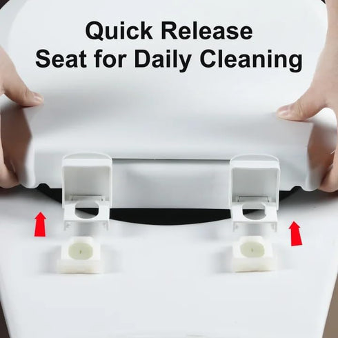 2-Pack Rust-Proof(16.5",Modern) Angol Shiold Round Toilet Seat Soft Close & Quick Release, White Plastic Toilet Seats