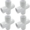 Piutouyar 4 Pcs 1" Cross Elbow PVC Pipe Fitting, 4 Way Furniture Grade