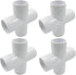Piutouyar 4 Pcs 1" Cross Elbow PVC Pipe Fitting, 4 Way Furniture Grade