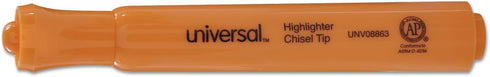 Universal 08863 Fluorescent Orange Desk Highlighter, Chisel Tip, Dozen