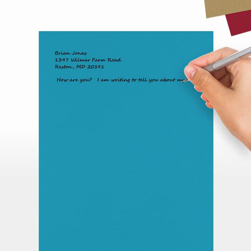 LUXPaper 8.5" x 11" Paper, Letter Size, Bright Blue, 60lb. Text, 50 Qty