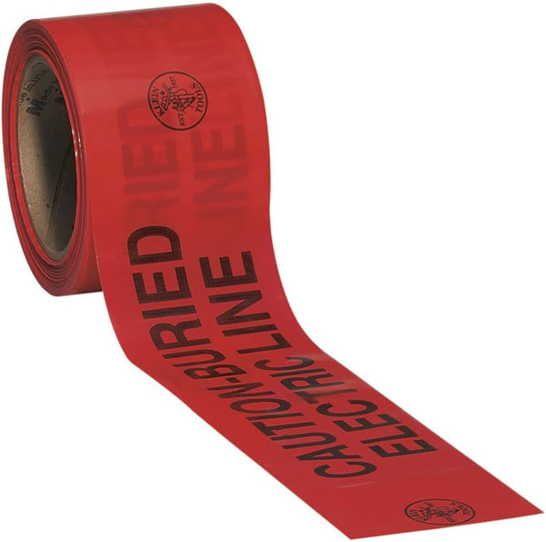 Klein Tools 58003 Barricade and Warning Tape, Caution/Buried Electric Line, 3-Inch x 1000-Foot