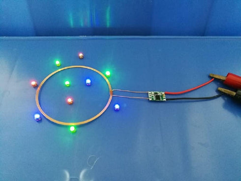 80mm 5V Taidacent Long Distance Wireless LED Coil Inductive Coil and Ten Colorful Wireless LEDs Lights Brightness
