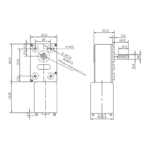 CHACNS 370WG 12V DC 10RPM Electric Motor Worm Geared Drive Motor with Screw for Fixed Motor Use