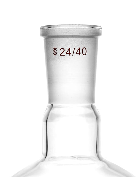 QWORK Glass 500ml Single Neck Flat Bottom Boiling Flask, 24/40 Standard Joint, Heavy Wall Lab Glassware