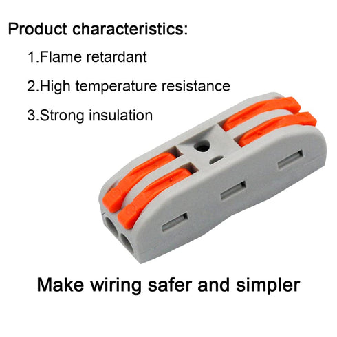 21Pcs 2 Conductor Compact Splicing, 2 Circuit Inline Splices for 28-12 AWG