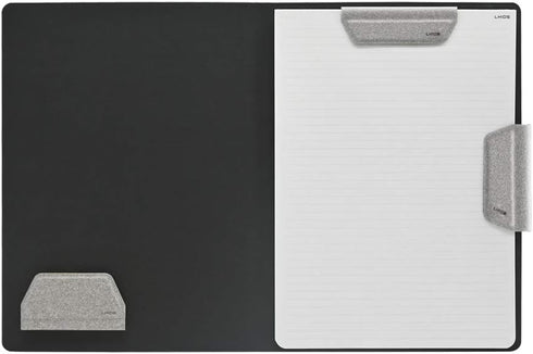 LHiDS Creative Magnetic Business Portfolio - A4 Padfolio Organizer with Clipboard, Card Holder, Grey