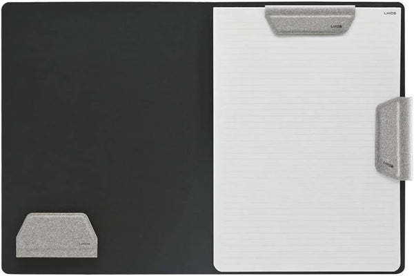 LHiDS Creative Magnetic Business Portfolio - A4 Padfolio Organizer with Clipboard, Card Holder, Grey