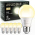 TJOY 6 Pack A19 LED Light Bulbs, 60 Watt Equivalent, 9W Efficient, Soft Warm White 2700K, E26 Standard Base,