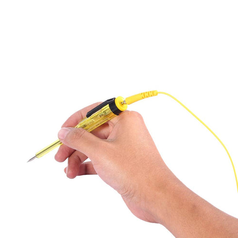 Electrical Circuit Tester, Test Light Automotive, Auto Truck Car Circuit Test Pen Electrical Circuit Continuity Tester Screwdriver Probe Light Bulb Voltage DC 6V 12V 24V(Yellow)