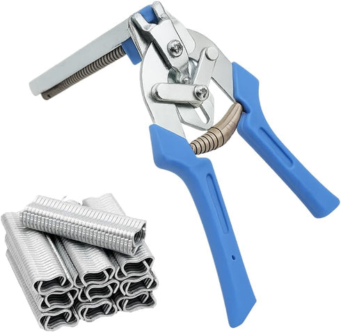 TFORESTER Hog Ring Pliers Kit with 600 Pcs of Galvanized Steel Hog Rings,