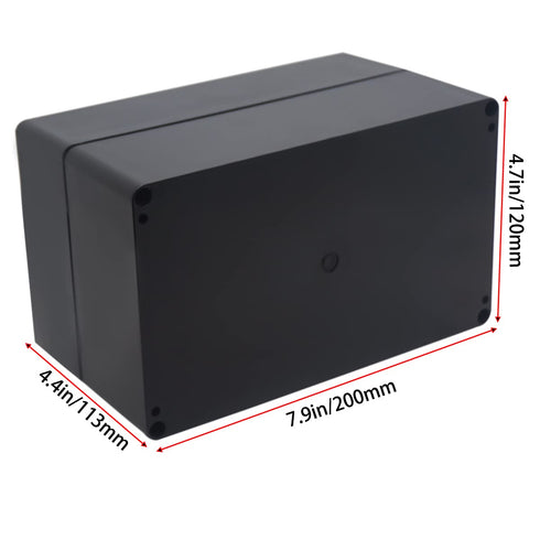 Watertight Junction Box, IP67 Waterproof Project Box, Durable ABS Plastic Enclosure Case, Black, 7.87" x 4.72"