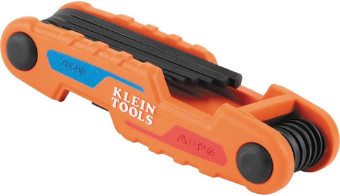 Compact Folding Hex Key Set, 12-Key SAE Metric Sizes for Various Applications