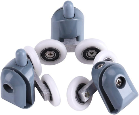 TOPINCN Shower Door Rollers - 8 Pcs Twin Bottom Top Pulleys Wheels Runners Replacement Kit for Bathroom