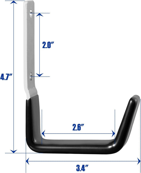 Heavy Duty Steel Garage Hooks,Garage Storage Utility Hooks,Anti-Slip Garage Hooks,Garage Garden Tool Organizer,Steel Wall Mount Hooks, Garden Hose Hanger, Garden J Hooks (Small-2PC) by GeeWatom