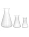 QWORK Erlenmeyer Flask, 3 Pack Clear Plastic Conical Flask for Educational Lab, 50ml+100ml+500ml Capacity