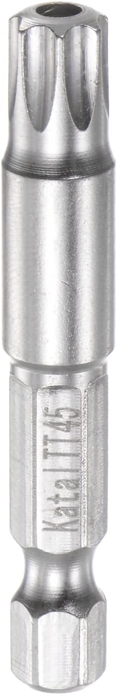TT45 Star 7 Point Screwdriver Bit 1/4" Hex Shank 2" Length Magnetic Security Torx Power Tool