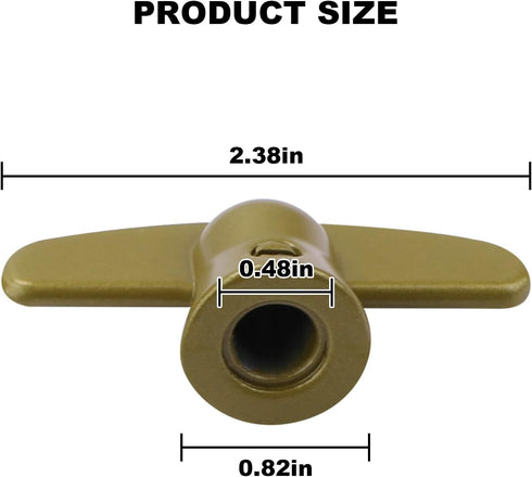 3/8" Tee Handle Casement Operator, T-Crank Window Handle, Butterfly Wing Nut T-Handle for Pella Window, 2 Pack