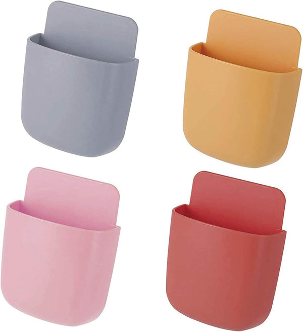 Remote Control Holder Set of 4, Sticky Wall Mount Storage Box for Home Office Organizer