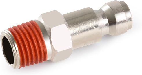 Automotive T-Style Air Plug, 1/4" NPT Male Pneumatic Plugs, Air Compressor Fittings (10-PACK)