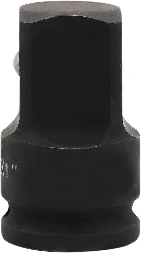 Impact Socket Adapter and Reducer, 1/2 Inch Drive F to 1 Inch M, Chrome Molybdenum Steel Converter