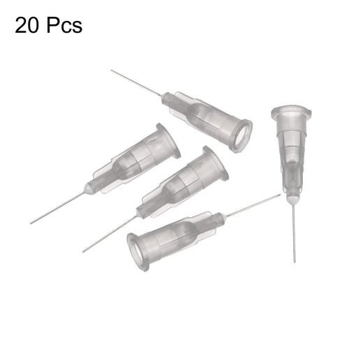 uxcell 20 Pcs Industrial Blunt Tip Dispensing Needle with Luer Lock, 27G 1/2" (Gray)