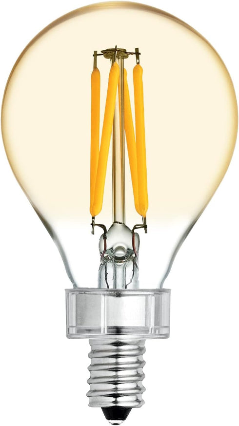 GE Lighting Vintage Style LED Light Bulbs, 60 Watt Equivalent, Amber Glass, Warm Candle Light, A15, 2 Pack