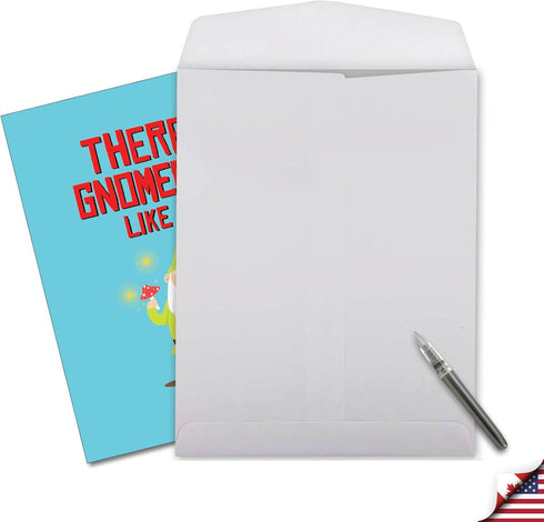 The Best Card Company Big Funny Birthday Paper Card 8.5 x 11 Inch with Envelope - Jumbo Garden Gnomes