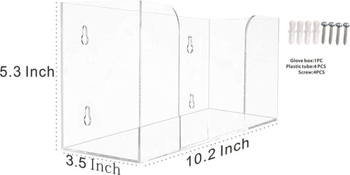 Cq acrylic Clear Mask Dispenser Wall Floating Glove Rack and Glove Box Dispenser Holder 10.2”x5.3”x3.5” Pack of 1