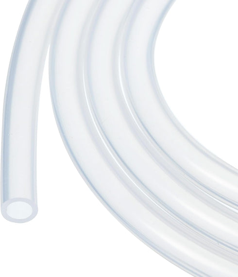 6.6ft 1/8" ID x 3/16" OD Clear Silicone Tubing, Industrial Plastic Tubing for Pump Siphoning, Draining, Irrigation
