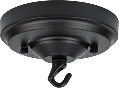 Light Canopy Kit, 6IN Chandelier Kit with Hook, Matte Black Ceiling Metal