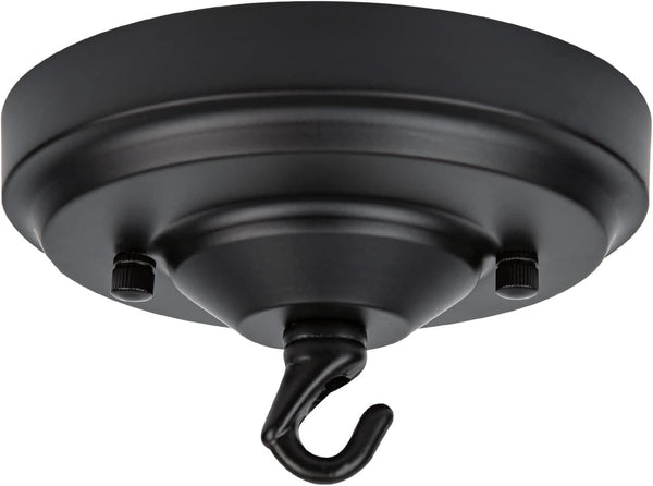Light Canopy Kit, 6IN Chandelier Kit with Hook, Matte Black Ceiling Metal
