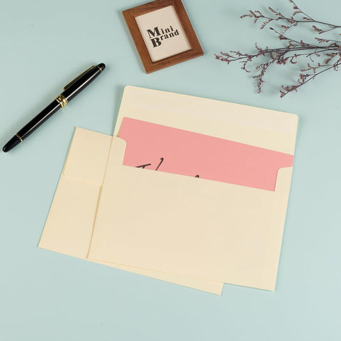 Wishop 100 Pack Cream A7 Self-Adhesive Envelopes for Invitations, 5x7 Greeting Cards (5.24 x 7.21 Inches)