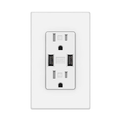 NEMA 6-50R 14-50R Receptacle Outlet, 50 Amp Flush Mounting with Wall Plate, Heavy Duty UL Listed