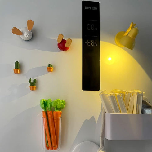 Mini Lamp Refrigerator Magnet, Cute LED Table Fold-able Lamp Novelty Fridge Magnet, Night Study Travel Portable Lamp (Yellow) by Cocororo