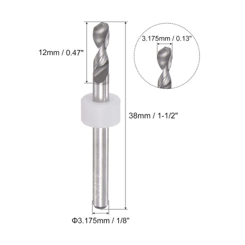 uxcell Micro PCB Drill Bit Set, 1/8" Shank 3.175mm Solid Tungsten Carbide CNC Engraving Print Circuit Board Drill Bits Rotary Tool 10pcs