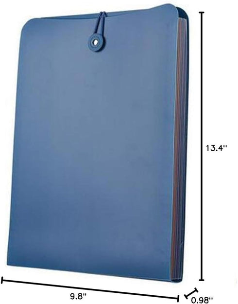 Vertical Expanding Accordion Folder with 7 Pockets, Document Wallet Organizer Bag, A4 Letter Size, Blue