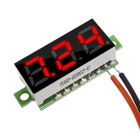 diymore 10pcs Mini Digital Voltage Meter DC 2.5~30V 0.28" Digital Voltmeter Gauge with Red LED Display