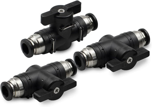 3 Pcs 6mm Pneumatic Ball Valve Push to Connect Fittings for Air Flow Control Valve