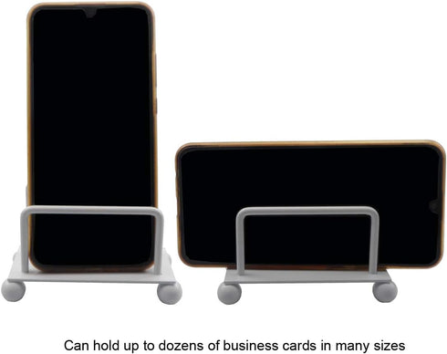 Enyuwlcm Metal Desktop Card Holder - Decorative Business Card Display Stand for Countertop (White, 1 Pack)
