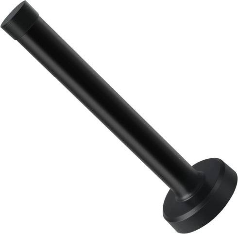 Black Stainless Steel Door Stop with Rubber Absorber Tip, 5 Inch Cylindrical Thickening Door Holder Catch